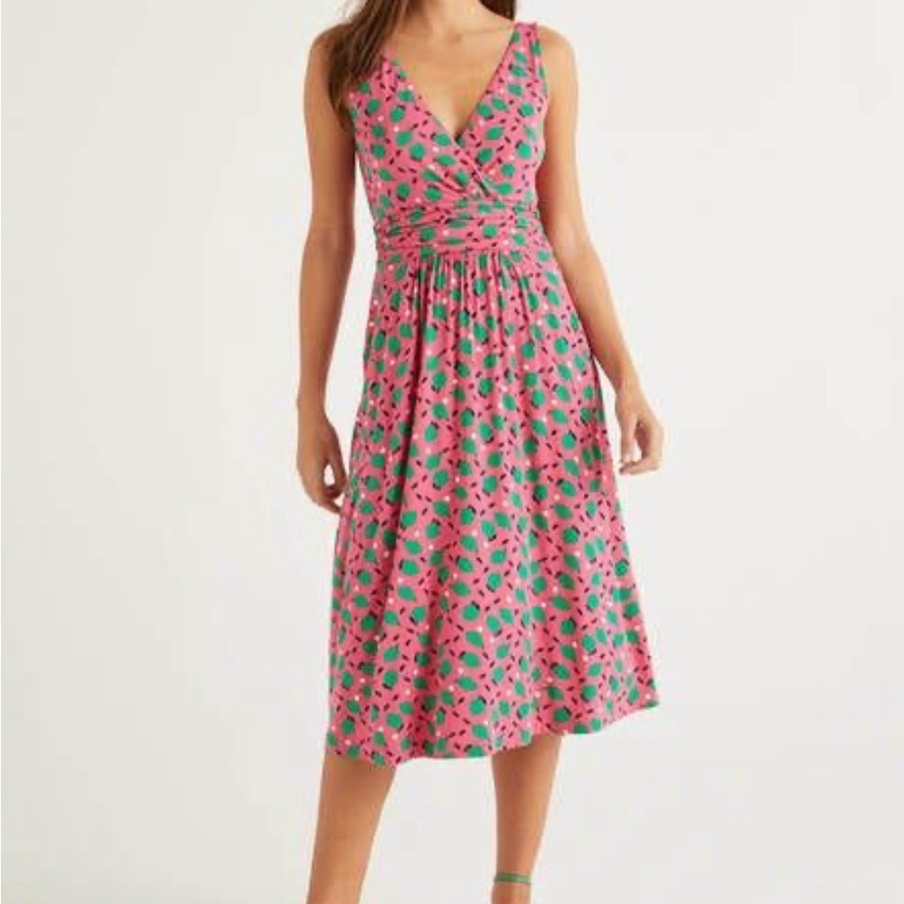 Boden Effie knit sleeveless dress in lovely pink print